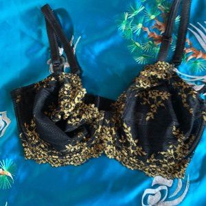 Wacoal Black & Gold Bra 34DD NWOT